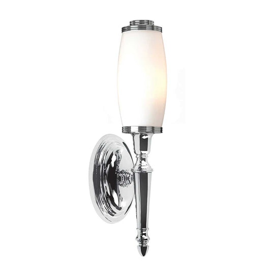 Dryden 1 Light Wall Light – Polished Chrome/Opal