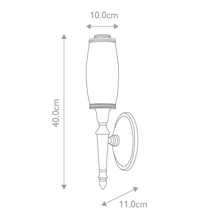 Dryden 1 Light Wall Light Bathroom - Polished Chrome