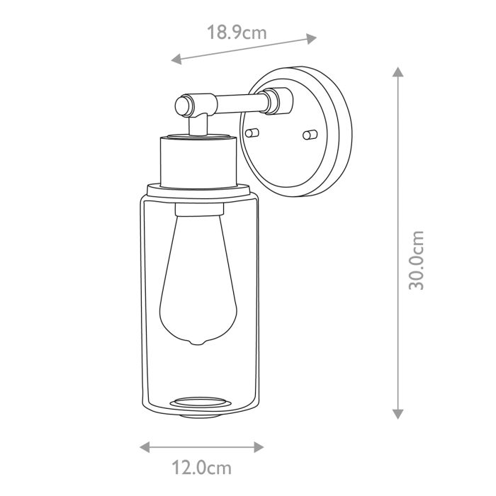 Morvah 1 Light Wall Light - Polished Chrome