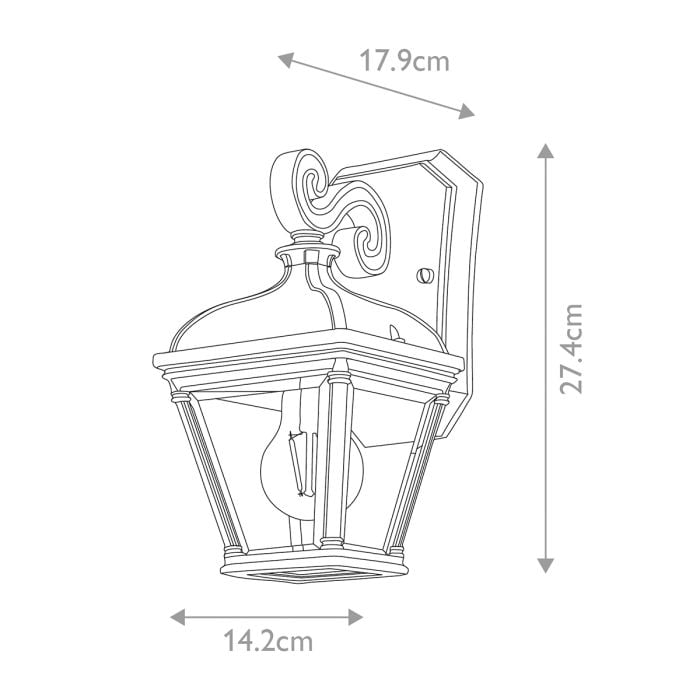 Bayview 1 Light Small Wall Lantern - Black