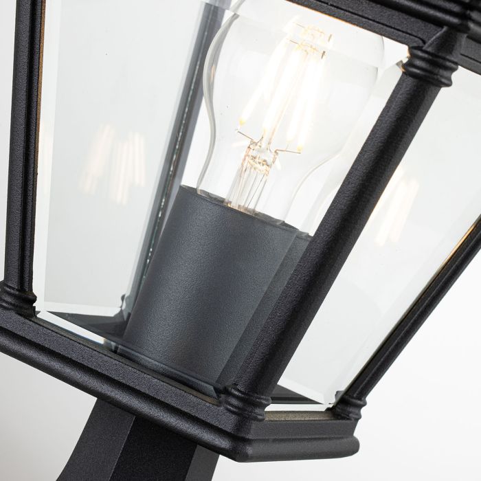 Bayview 1 Light Medium Pedestal Lantern - Black