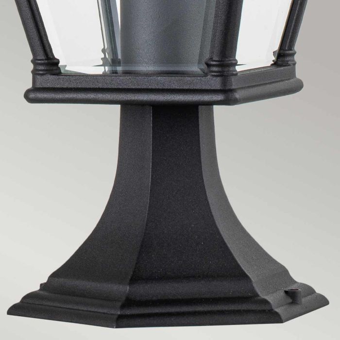 Bayview 1 Light Medium Pedestal Lantern - Black