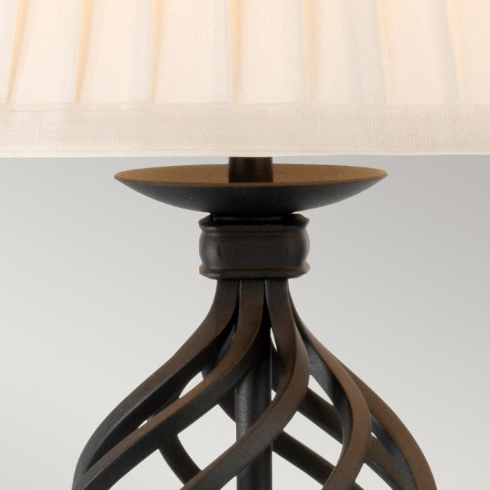 Belfry 1 Light Table Lamp - Black with Ivory Shade