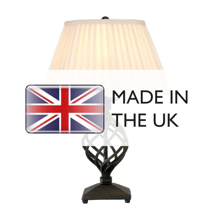 Belfry 1 Light Table Lamp - Black with Ivory Shade