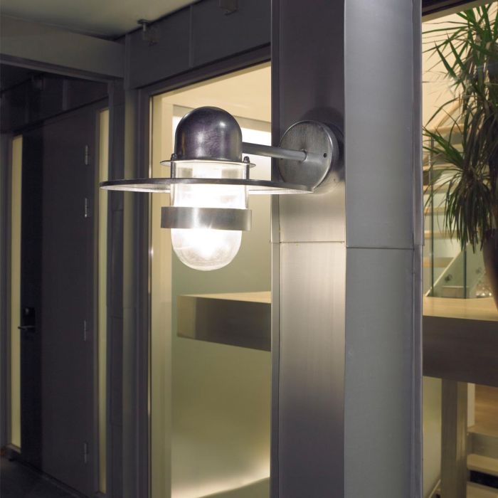 Bergen 1 Light Wall Lantern - Galvanised