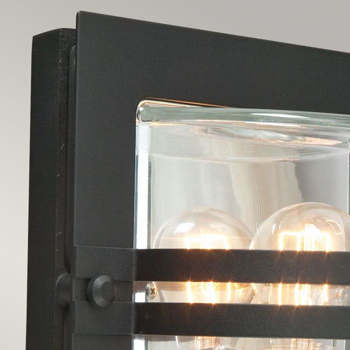 Bern 1 Light Wall Lantern - Black With Clear Glass