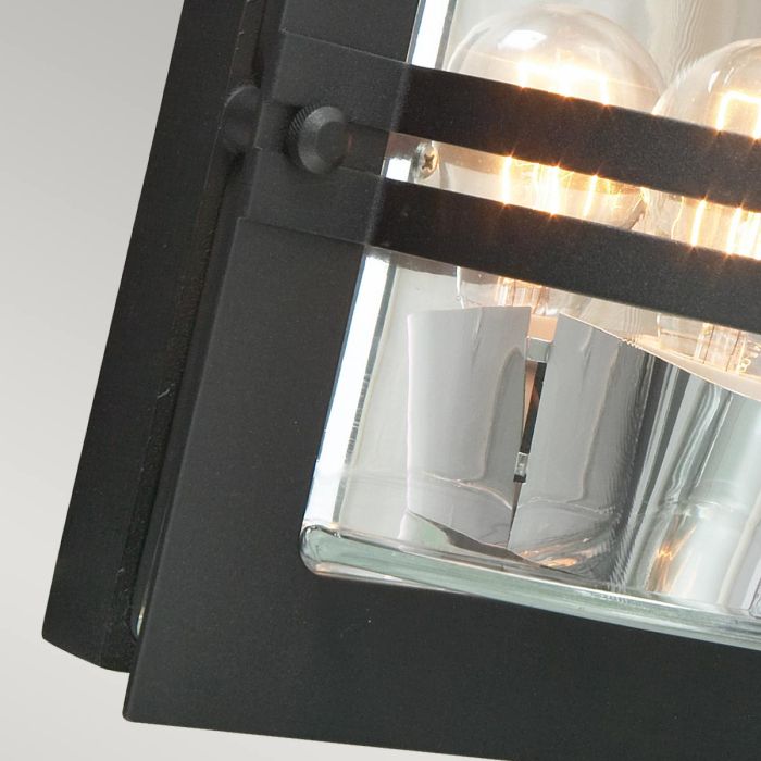 Bern 1 Light Wall Lantern - Black With Clear Glass
