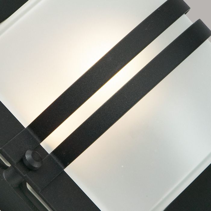 Bern 1 Light Wall Lantern - Black With Frosted Glass