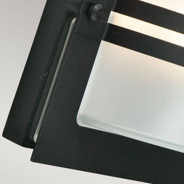 Bern 1 Light Wall Lantern - Black With Frosted Glass