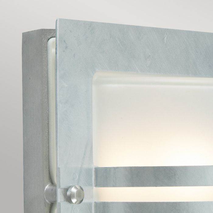 Bern 1 Light Wall Lantern - Galvanised With Frosted Glass