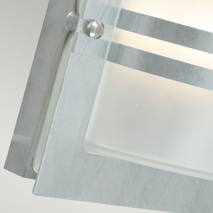 Bern 1 Light Wall Lantern - Galvanised With Frosted Glass