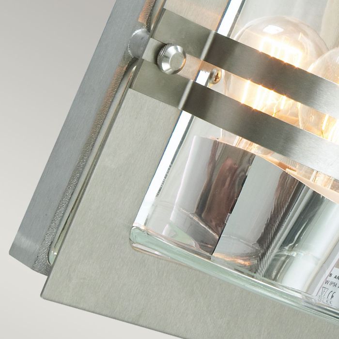 Bern 1 Light Wall Lantern - Stainless Steel With Clear Glass