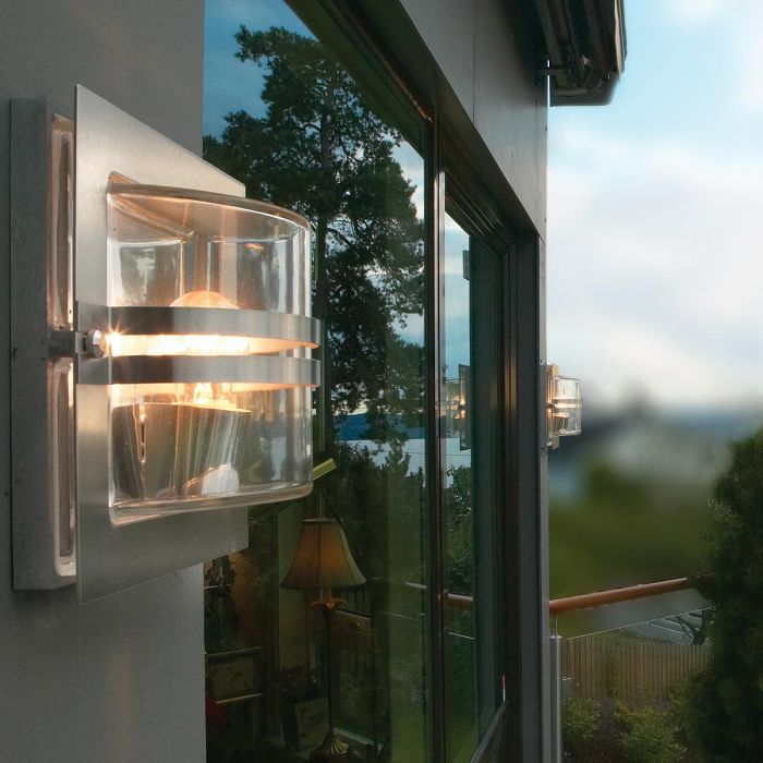Bern 1 Light Wall Lantern - Stainless Steel With Clear Glass