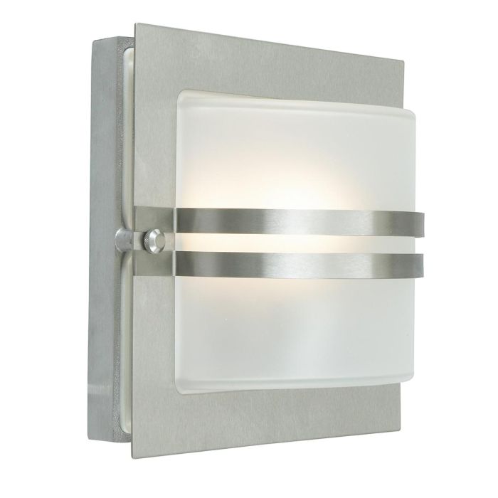 Bern 1 Light Wall Lantern - Stainless Steel With Frosted Glass
