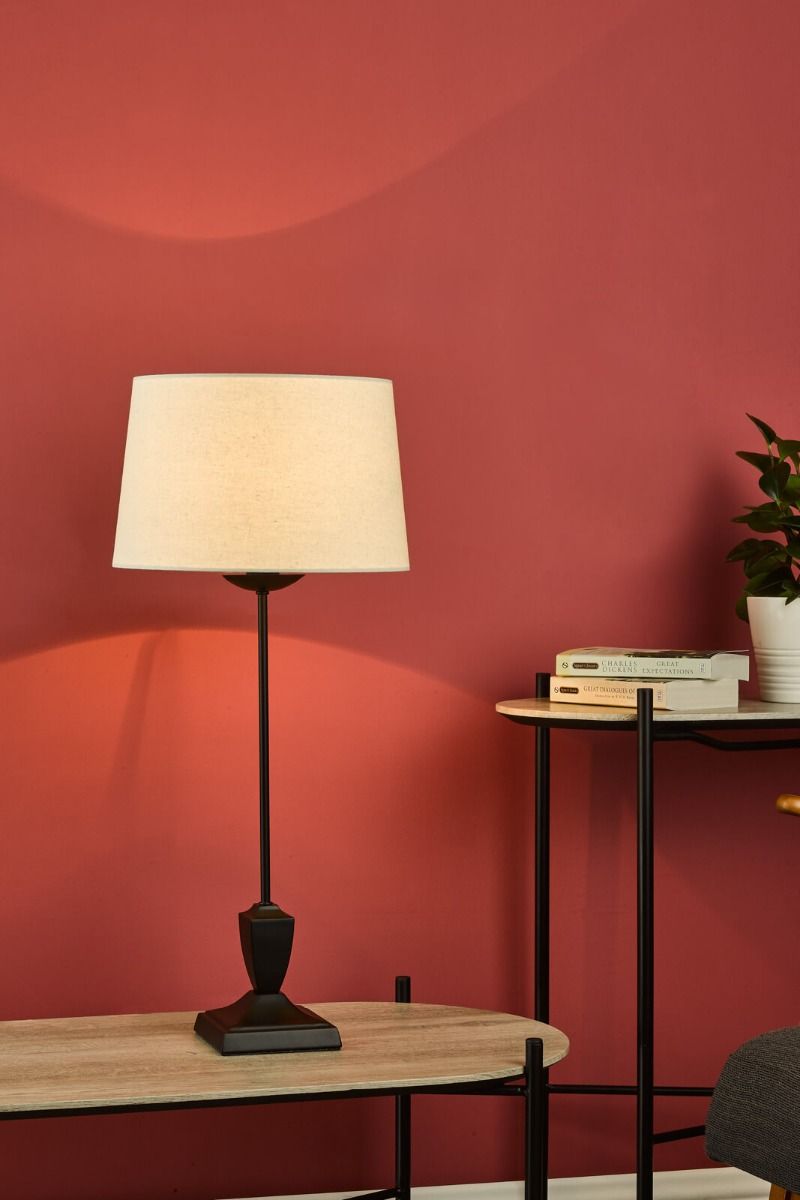 Bessa Table Lamp Satin Black With Shade