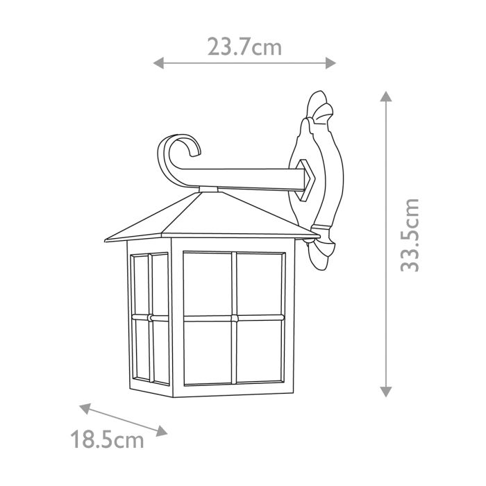 Winchester 1 Light Wall Down Lantern - Black