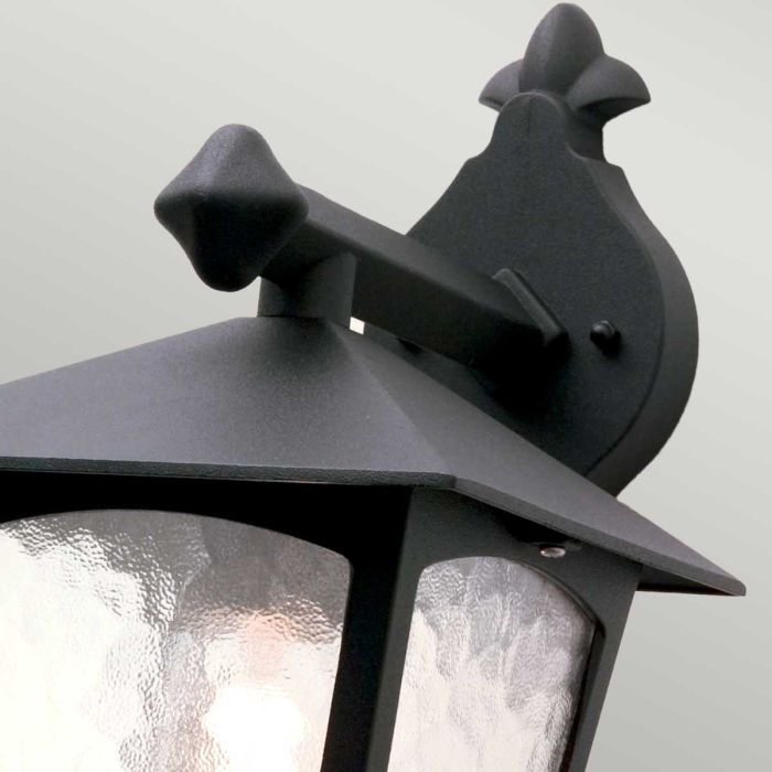 York 1 Light Wall Down Lantern - Black