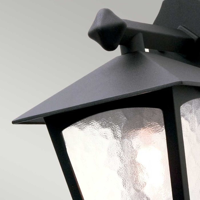 York 1 Light Wall Down Lantern - Black