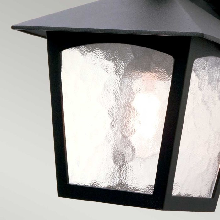 York 1 Light Wall Down Lantern - Black