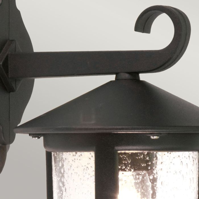 Hereford 1 Light Large Wall Down Lantern - Black