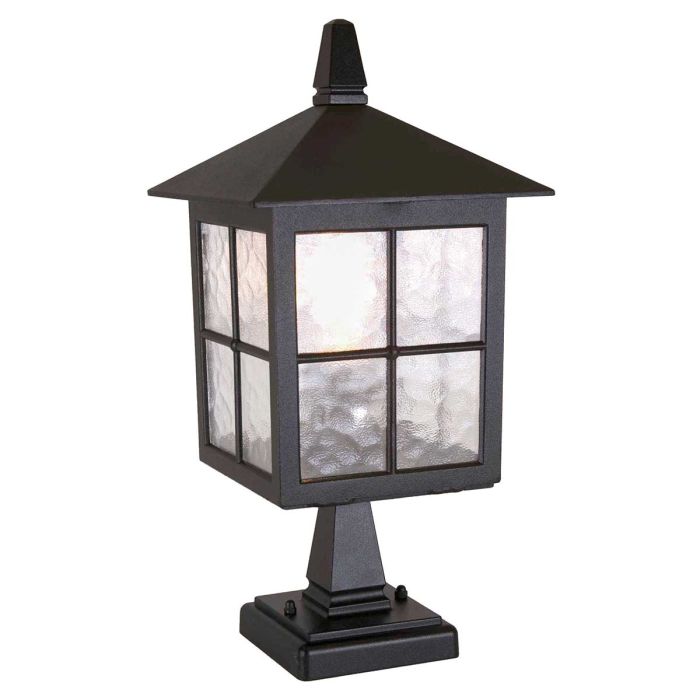 Winchester 1 Light Pedestal Lantern - Black