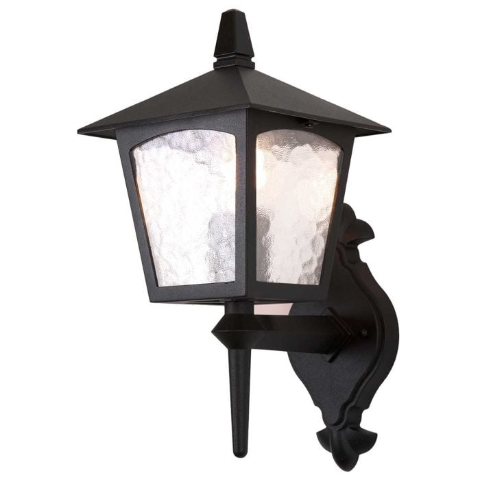 York 1 Light Wall Up Lantern - Black