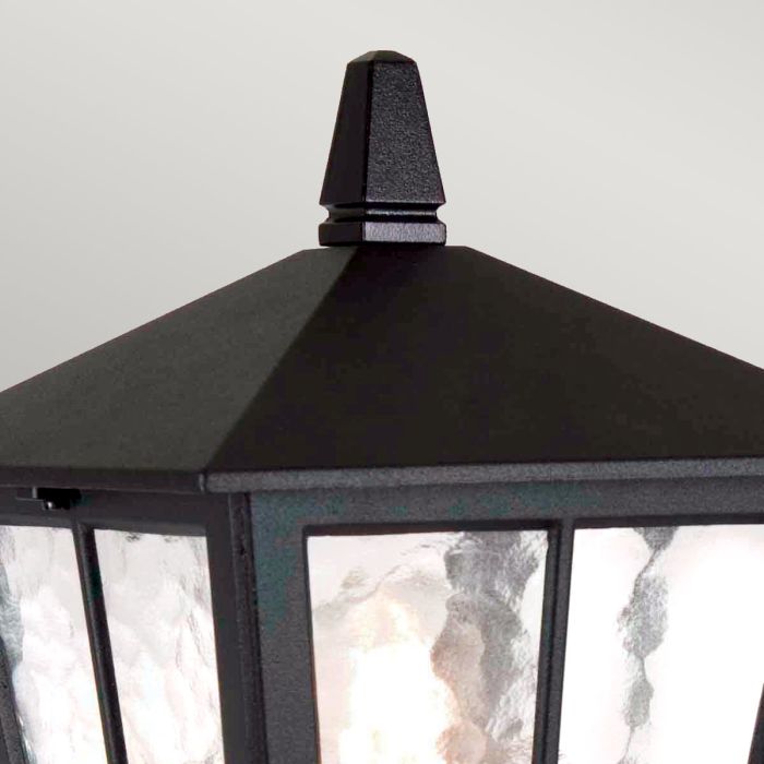 Canterbury 1 Light Pedestal Lantern - Black