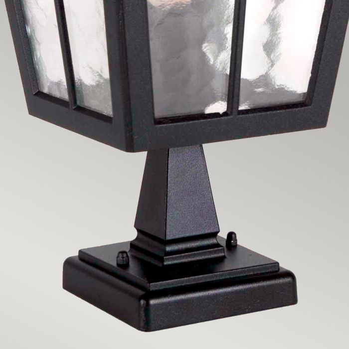 Canterbury 1 Light Pedestal Lantern - Black