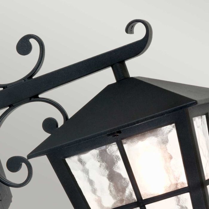 Canterbury 1 Light Wall Down Lantern - Black