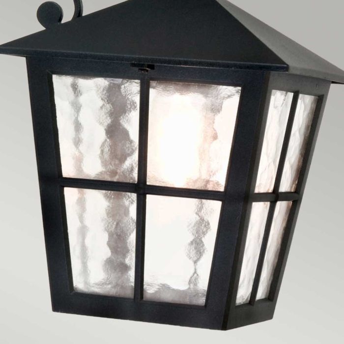 Canterbury 1 Light Wall Down Lantern - Black