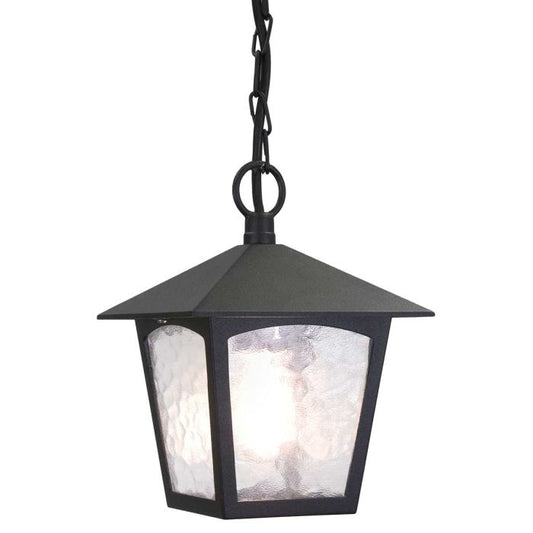 York 1 Light Porch Chain Lantern - Black