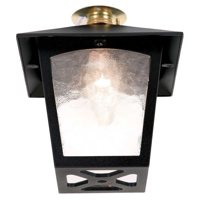 York 1 Light Flush Porch Lantern - Black