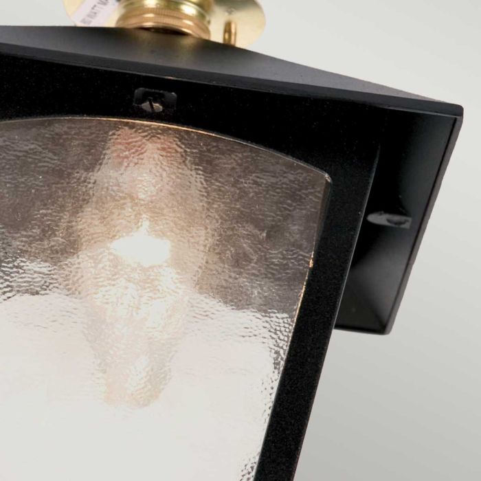 York 1 Light Flush Porch Lantern - Black