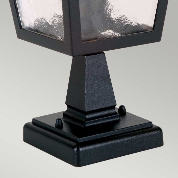 York 1 Light Pedestal Lantern - Black