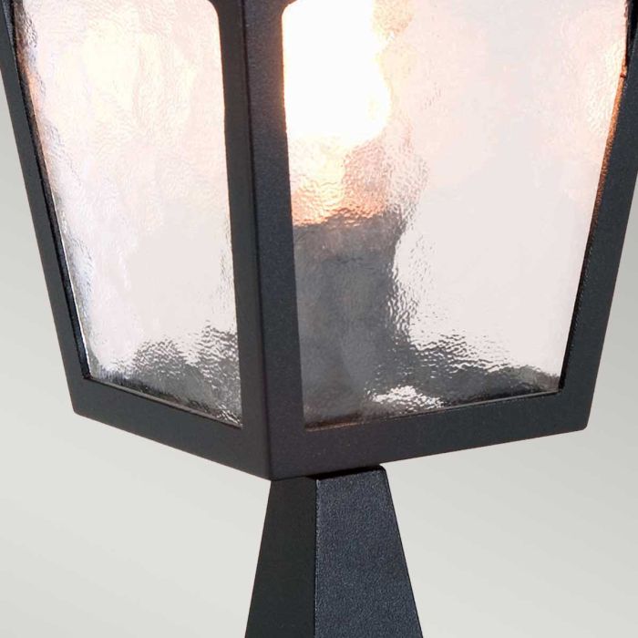 York 1 Light Pedestal Lantern - Black