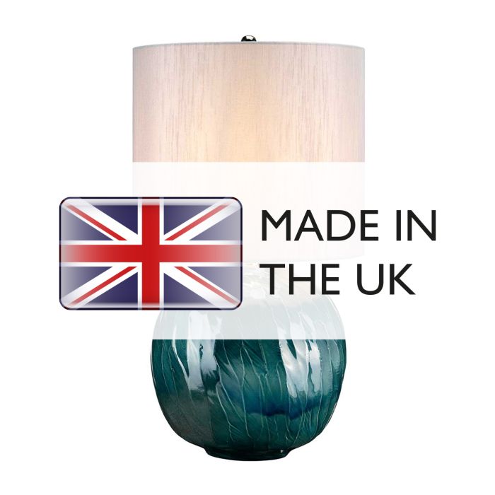 Blue Globe 1 Light Table Lamp - Blue with Light Grey Shade