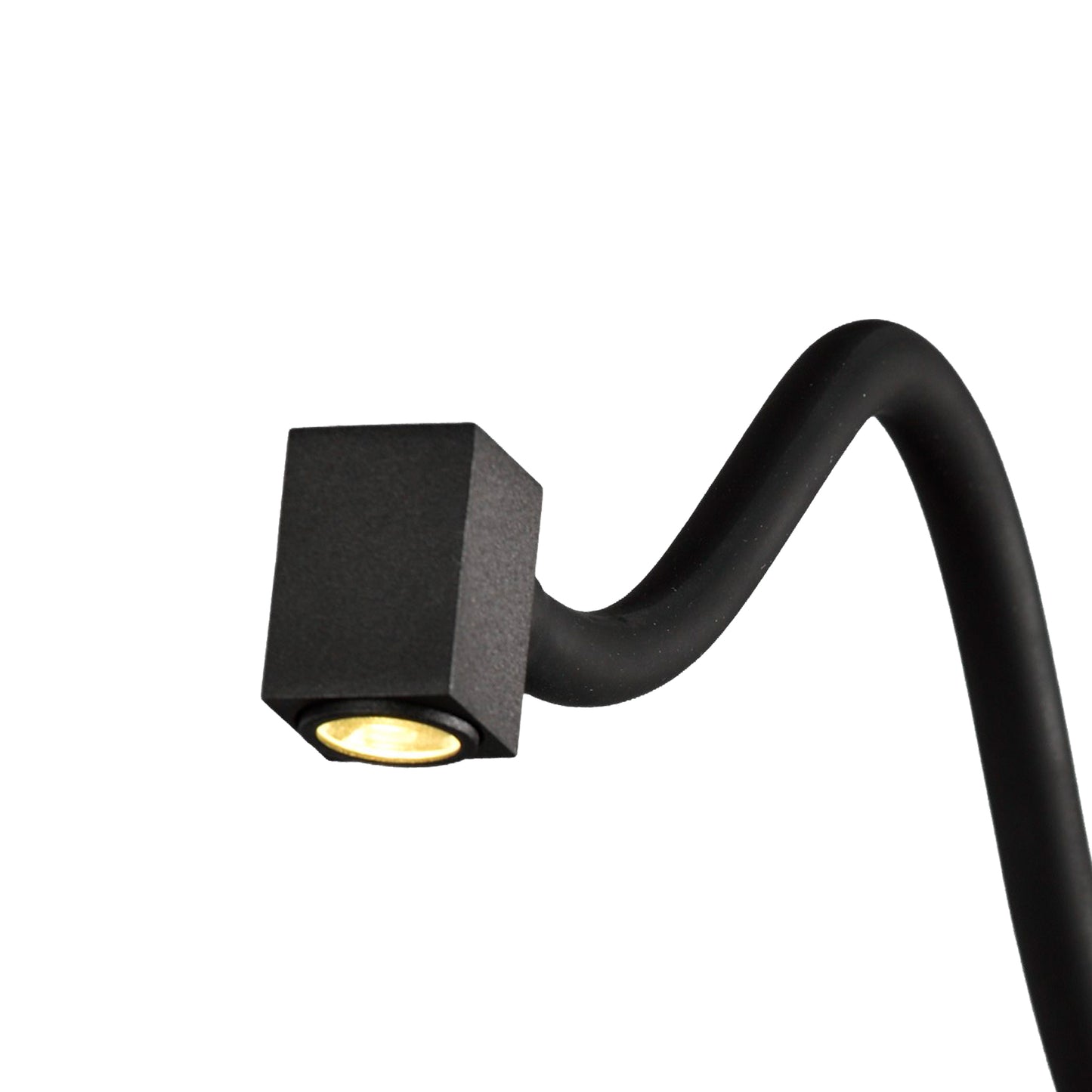 Boavista Switched Wall Lamp / Reader 1L 3W LED Square Head Spot, 3000K, 135lm, Round Base Matt Black, 3yrs Warranty by Mantra