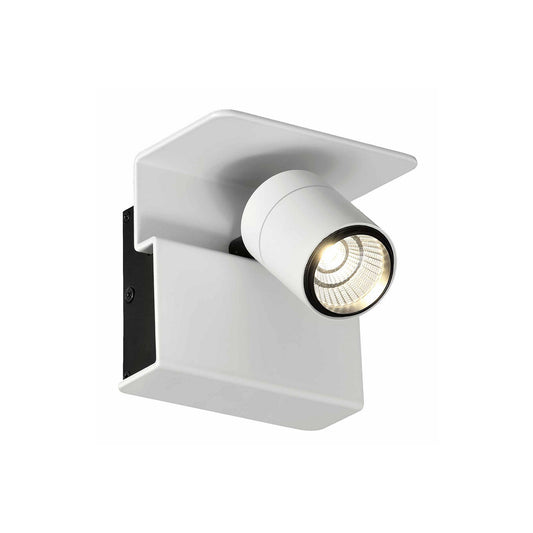 Bocaray Surface Mounted Spot / Wall Light 1 x 7W LED 3000K, 500lm, Matt White / Black, 3yrs Warranty by Mantra