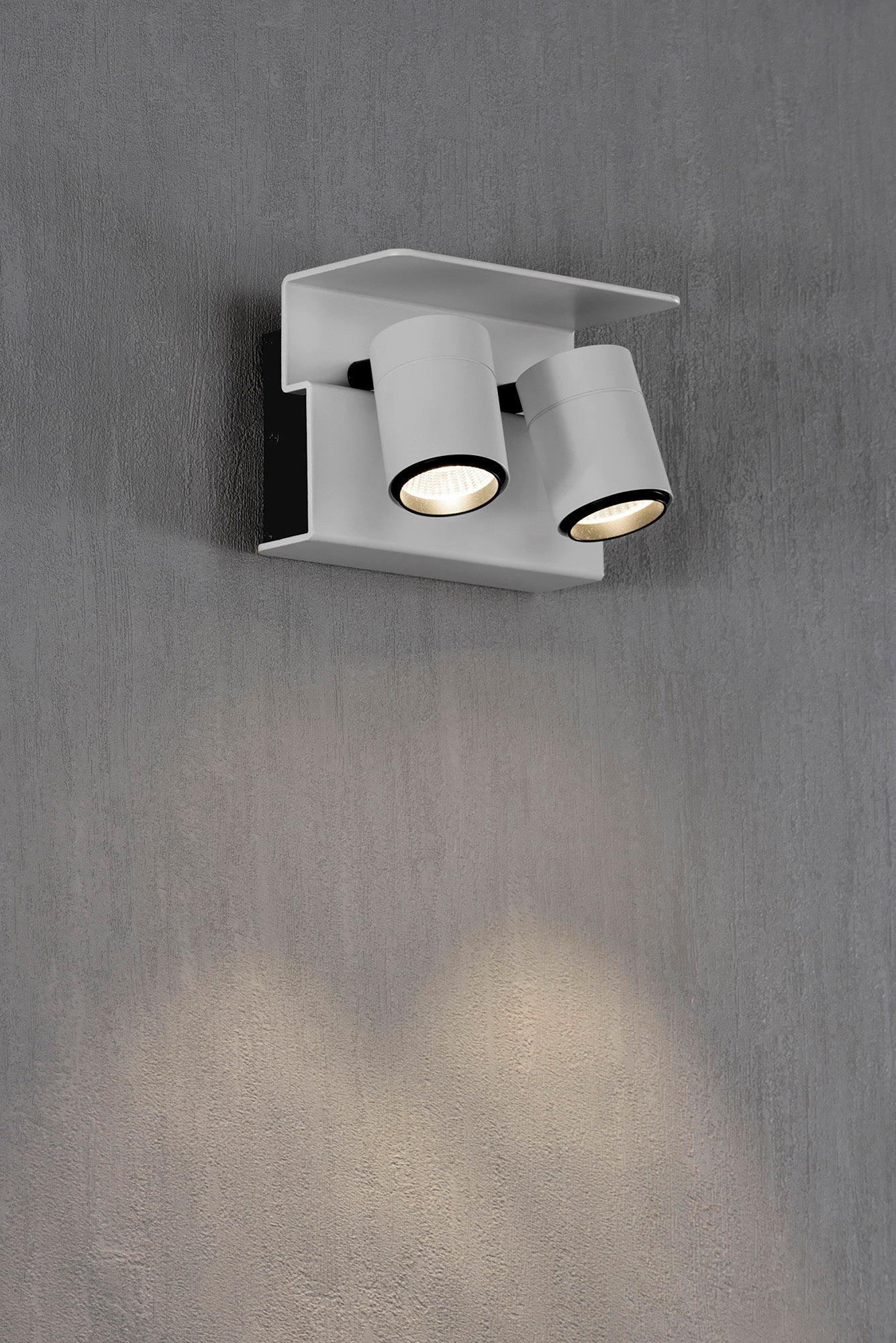 Bocaray Surface Mounted Spot / Wall Light 2 x 7W LED 3000K, 960lm, Matt White / Black, 3yrs Warranty by Mantra