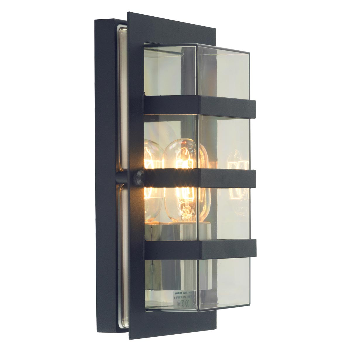 Boden 1 Light Wall Light – Black With Clear Glass