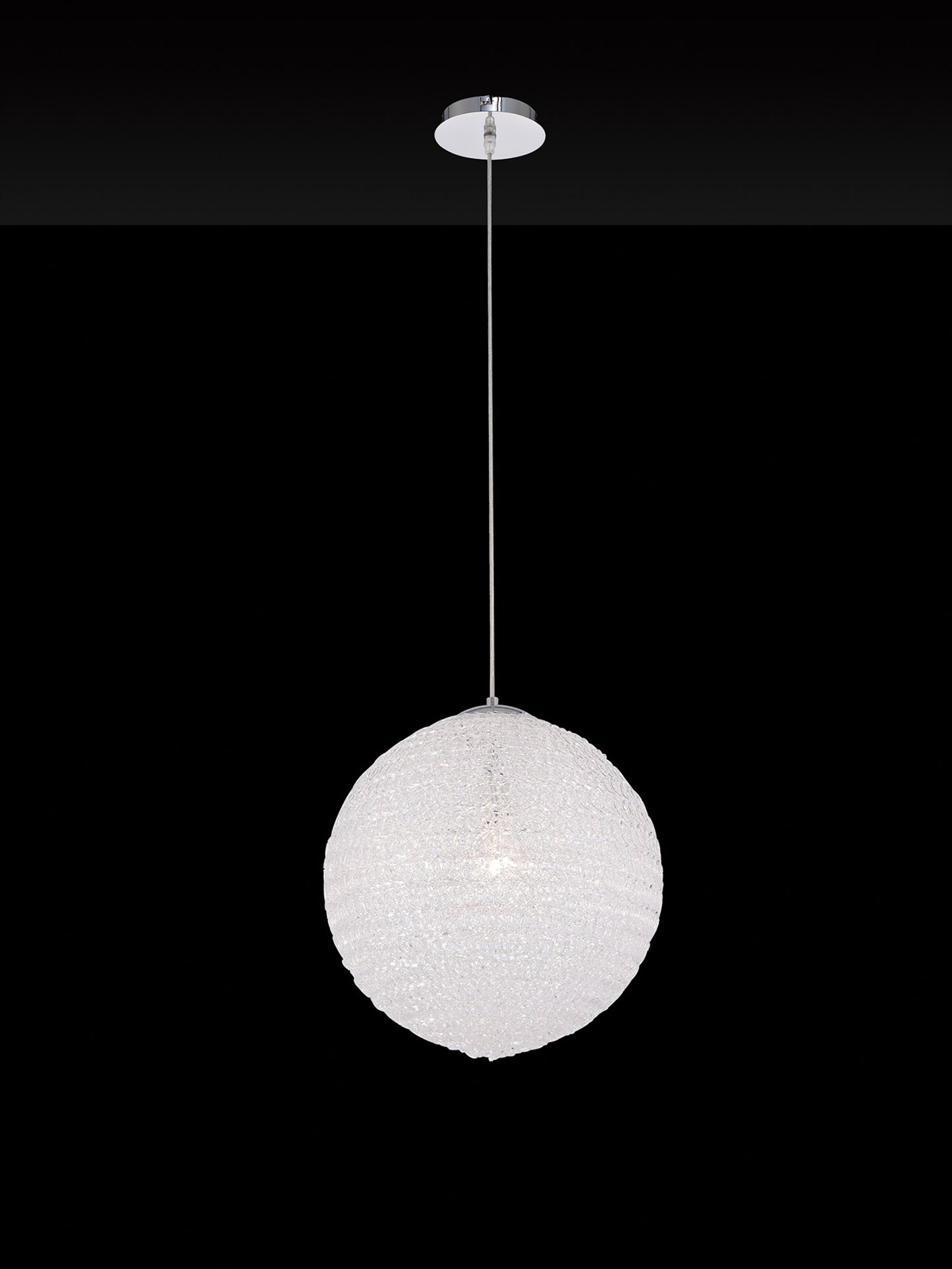 Bola Pendant 40cm Round 1 x E27, Chrome by Mantra