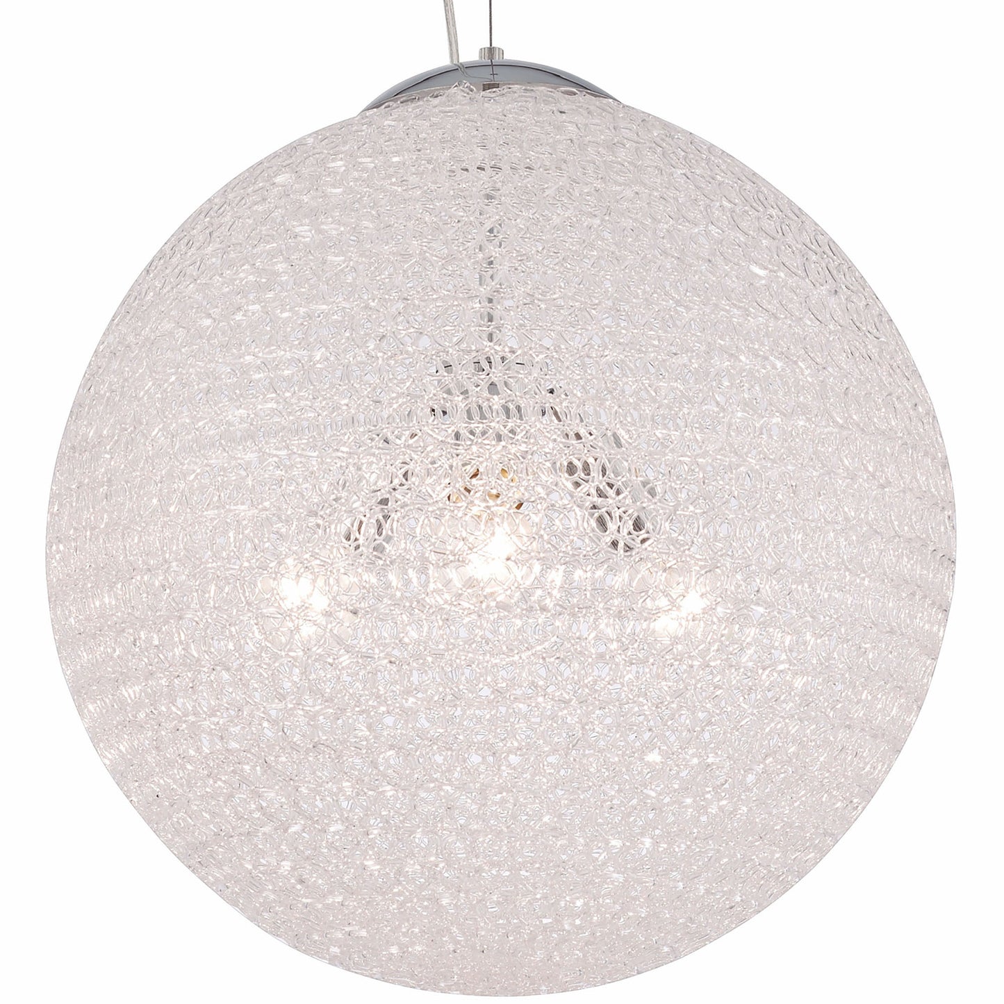 Bola Pendant 40cm Round 1 x E27, Chrome by Mantra