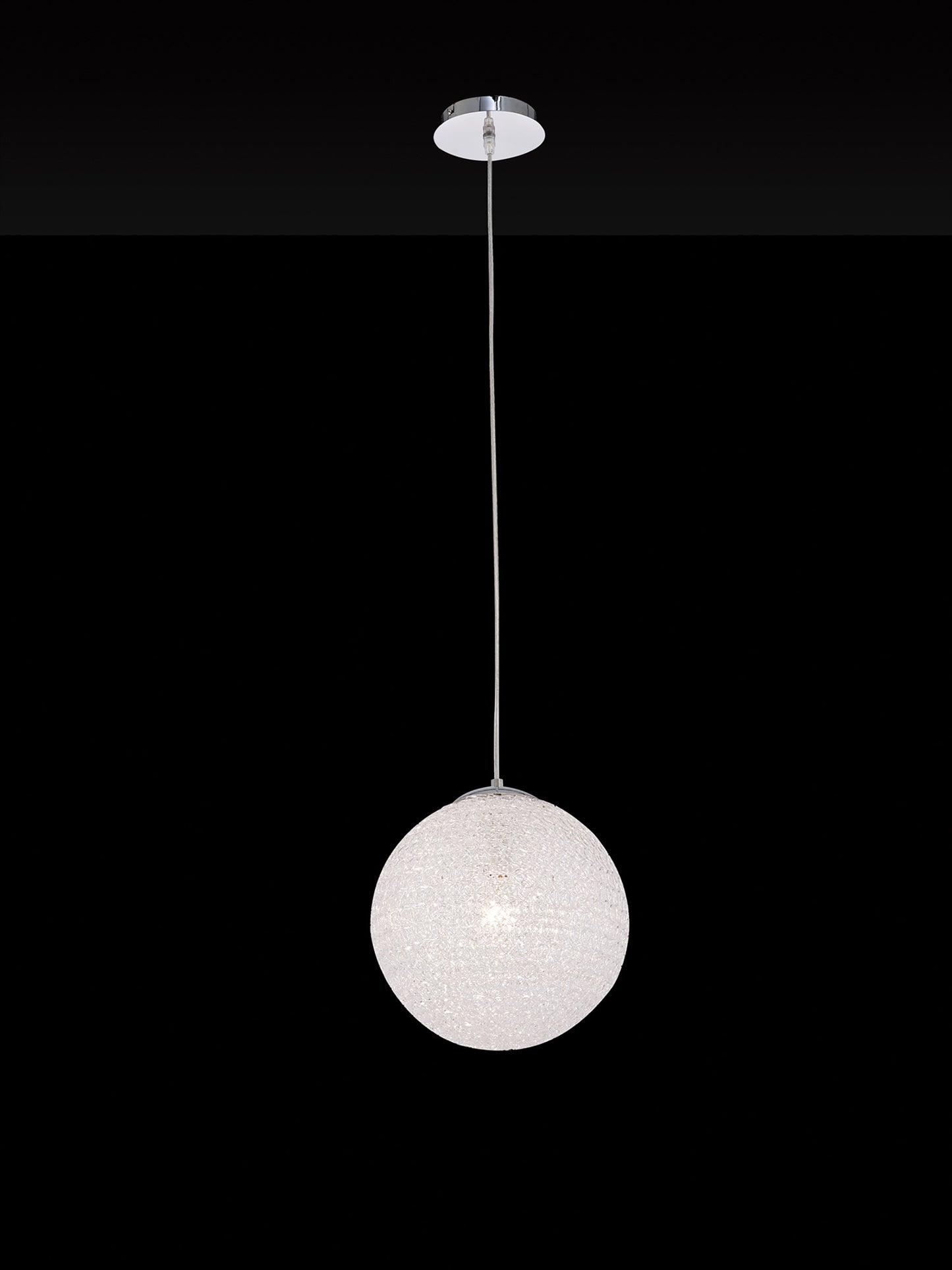 Bola Pendant 30cm Round 1 x E27, Chrome by Mantra