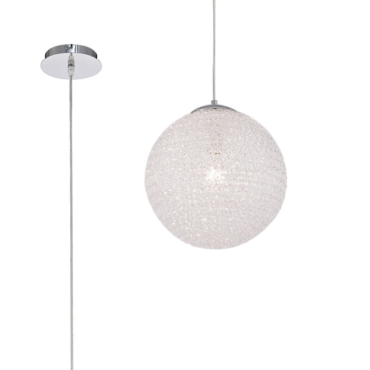 Bola Pendant 30cm Round 1 x E27, Chrome by Mantra