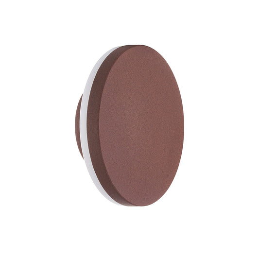 Bora Round Wall Lamp, 9.6W LED, 3000K, 720lm, IP54, Rust Brown, 3yrs Warranty by Mantra