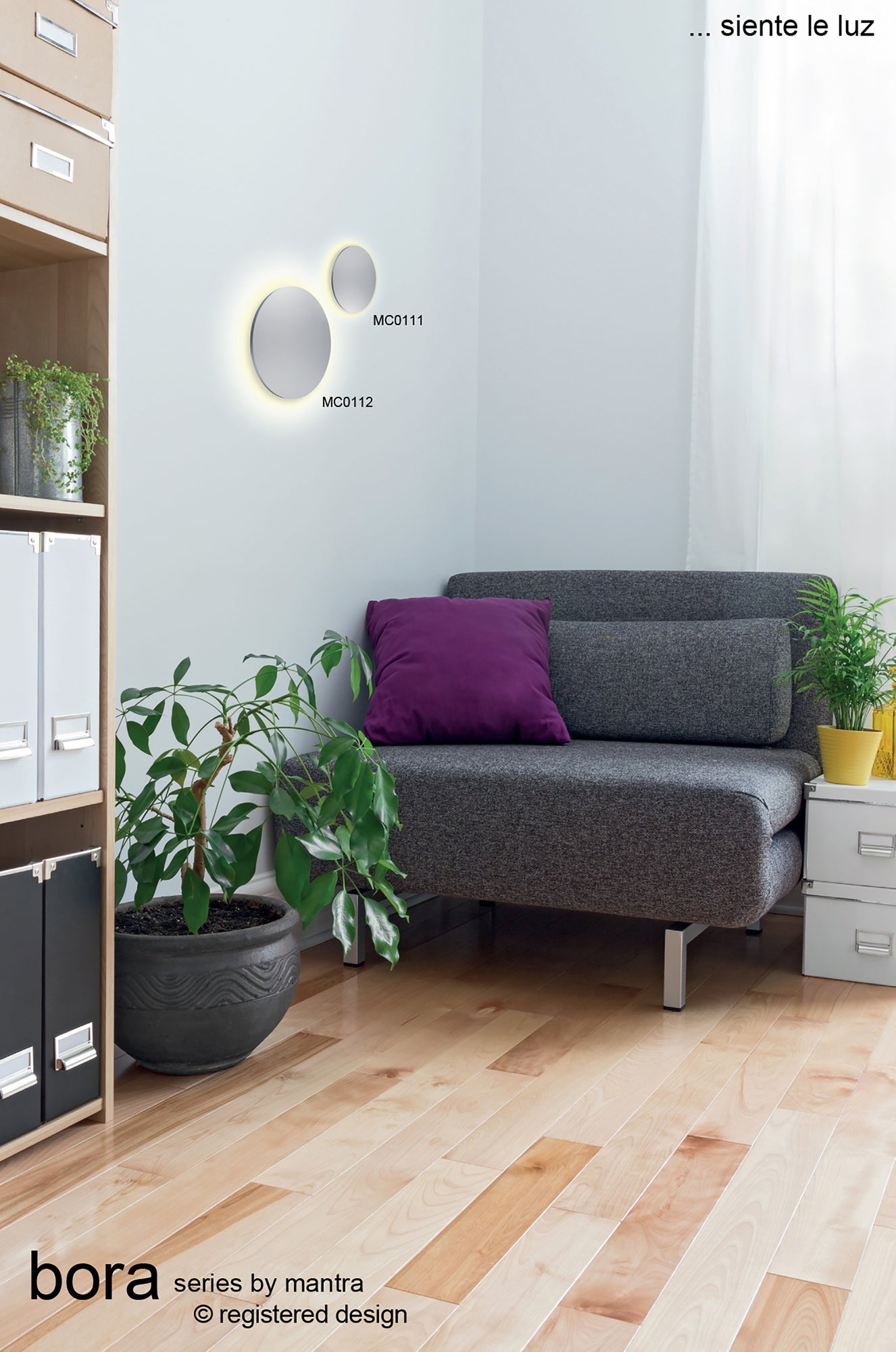 Bora Round Wall Lamp, 9.6W LED, 3000K, 720lm, IP54, White, 3yrs Warranty by Mantra