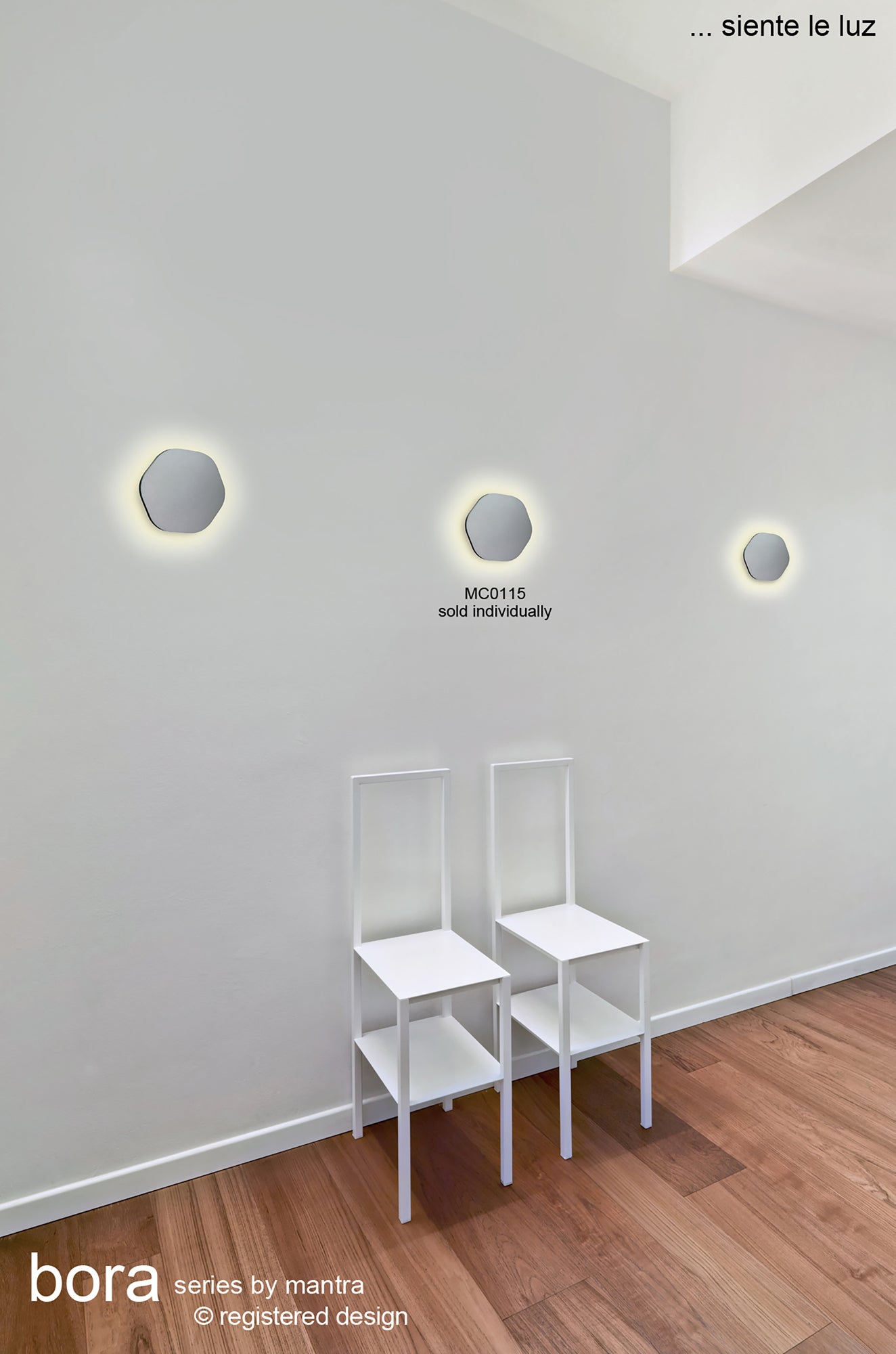 Bora Square Wall Lamp, 9.6W LED, 3000K, 720lm, IP54, White, 3yrs Warranty by Mantra