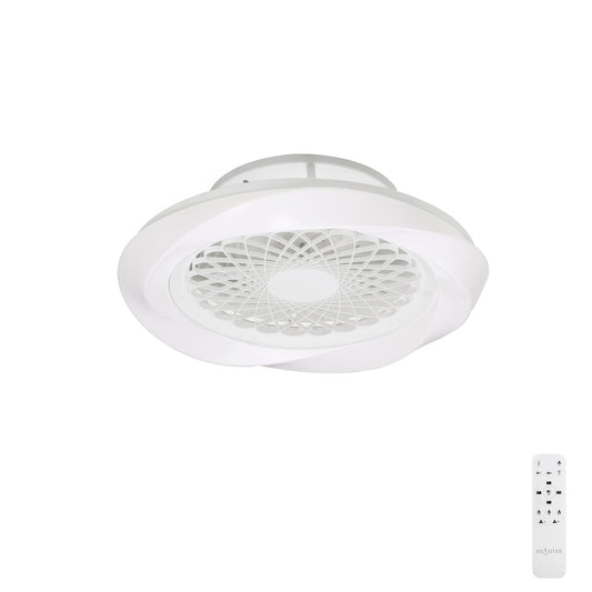 Boreal 70W LED Dimmable Ceiling Light With Built-In 35W DC Reversible Fan, White Finish C/W Remote Control, 4200lm by Mantra