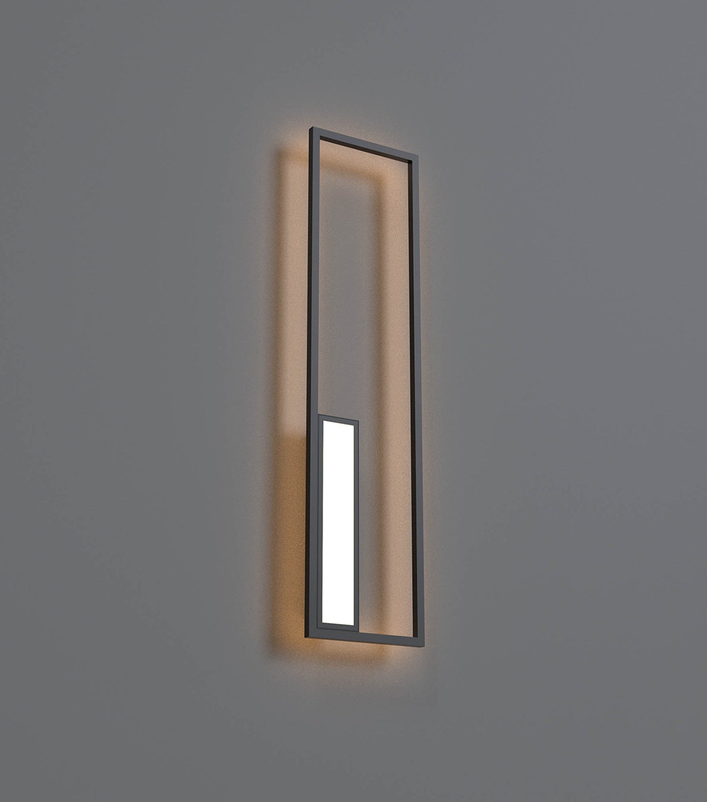 Boutique Rectangle Wall Lamp, 50W LED, 3000K, 2740lm, Black, 3yrs Warranty by Mantra