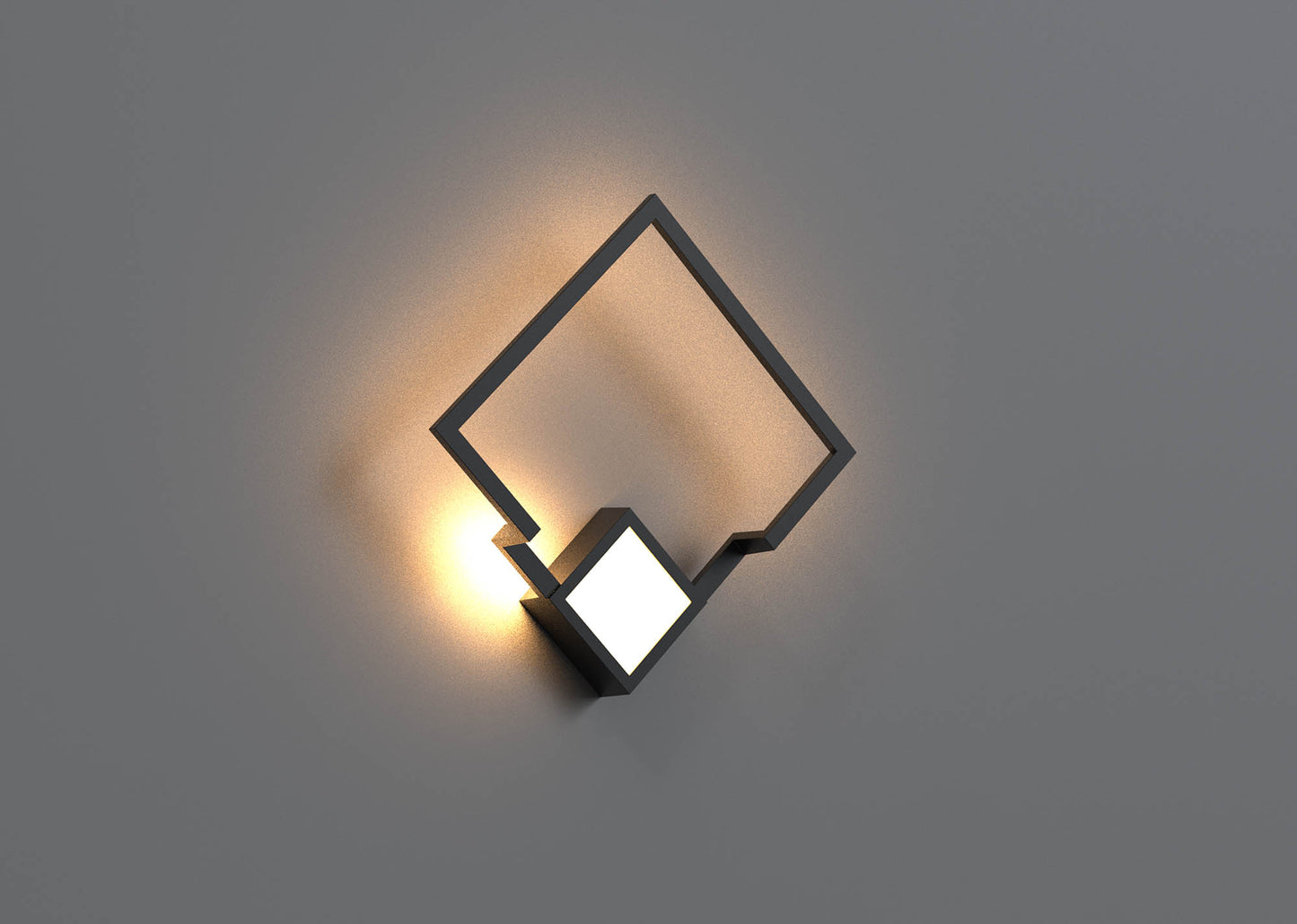 Boutique Square Wall Lamp, Dimmable, 18W LED, 3000K, 1150lm, Black, 3yrs Warranty by Mantra